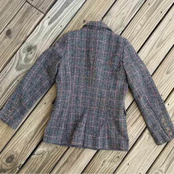 Heartloom Ivy Blazer Charcoal Plaid Button Front - Picture 3 of 15